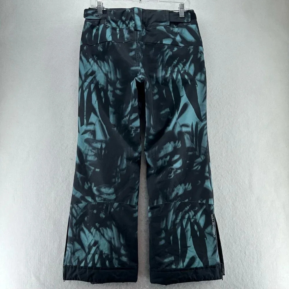 OBERMEYER Snow Pants Teens L 14-16 Parker Fleece Lined Ski Snowboard Black Blue